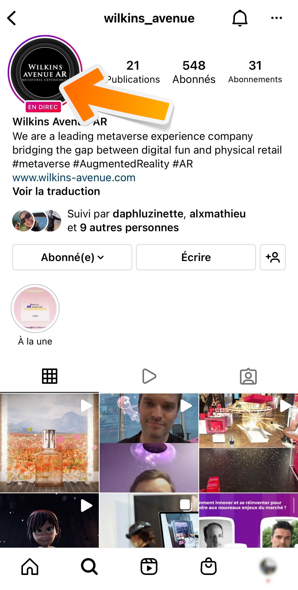 Wilkins Avenue AR instagram page