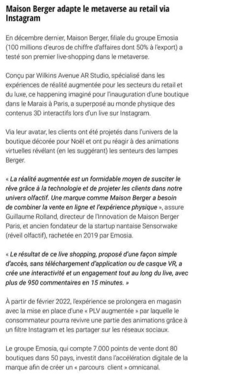 Press release Maison Berger